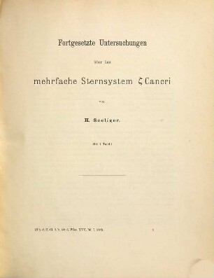 Fortgesetzte Untersuchungen über das mehrfache Sternsystem [Zeta]-Cancri