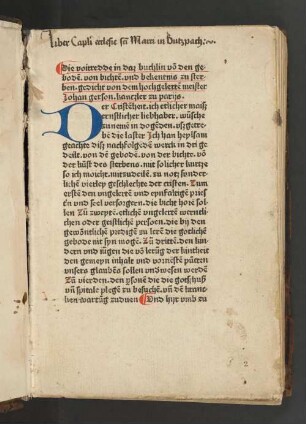 Opus tripartitum de praeceptis decalogi, de confessione et de arte moriendi, deutsch