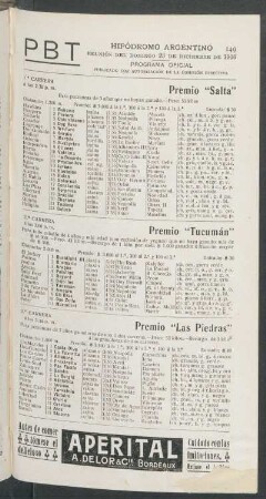 Hipódromo Argentino - Reunión del Domingo 23 de Diciembre de 1906 - Programa oficial