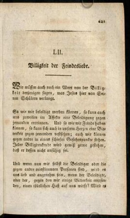 621-627, LII. Billigkeit der Feindesliebe. - LIII. An Beleidiger, wegen des Misbrauchs der Großmuth des Christen.