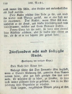 Fünfhundert acht und sechzigste Nacht