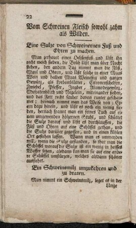 Vom Schweinen Fleisch sowohl zahm als Wilden.