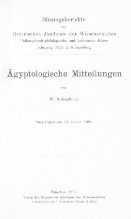 Ägyptologische Mitteilungen