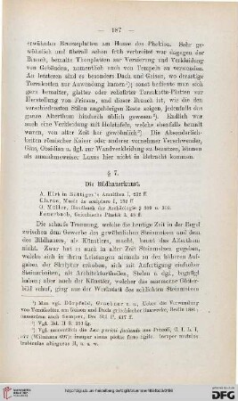 § 7: Die Bildhauerkunst