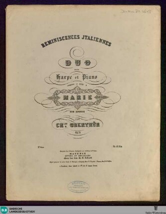 Reminiscences italiennes : duo pour harpe et piano; op. 31