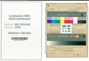 Entnazifizierung Hermann Gessmann , geb. 16.04.1882 (Malermeister)