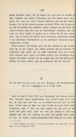 G. Uit een brief van Steven van der Haghen aan Bewindhebbers der O. I. Compagnie, in d. 6 Mei 1618