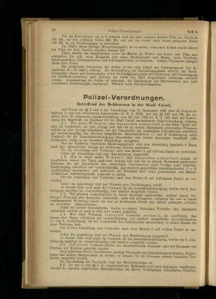 Polizei-Verordnungen