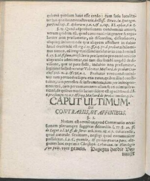 Caput Ultimum. De Contrariis, Et Affinibus.