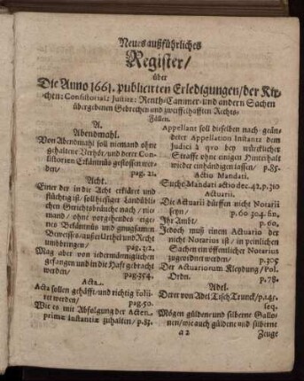 Neues außführliches Register