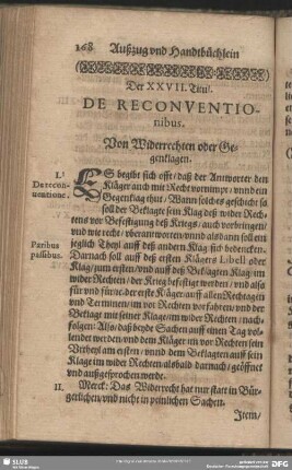 Der XXVII. Titul. Von Widerrechten oder Gegenklagen
