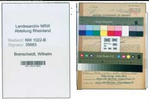 Entnazifizierung Wilhelm Brenscheidt , geb. 17.12.1900 (Schlosser)