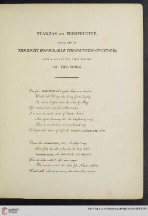 Stanzas on Persperctive: Addressed to the Right Honourable the Countess of Oxford