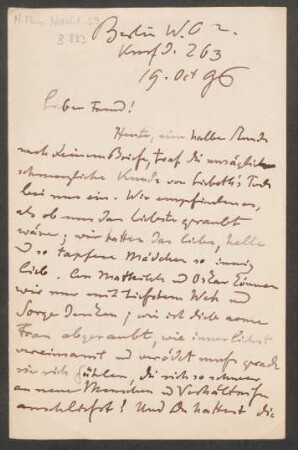 Brief an Friedrich Spitta : 19.10.1896