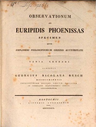 Observationum ad Euripidis Phoenissas specimen