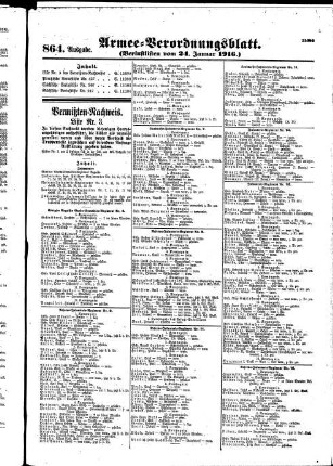 864.Ausgabe. Montag, 24. Januar 1916