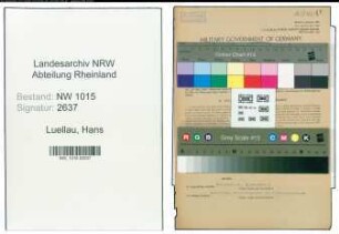 Entnazifizierung Hans Luellau , geb. 27.04.1911 (Bankinspektor)