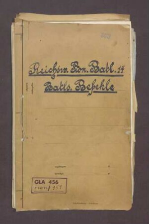 Befehle des Reichswehr-Pionier-Bataillons 14