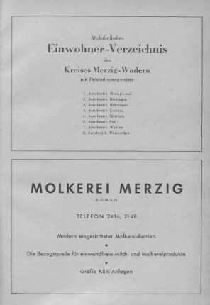 Alphabetisches Einwohnerverzeichnis des Kreises Merzig-Wadern