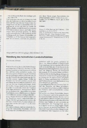 Wandlung des heimatlichen Landschaftsbildes