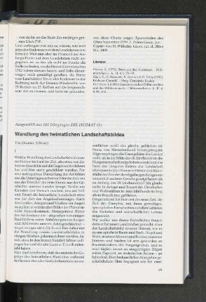 Wandlung des heimatlichen Landschaftsbildes