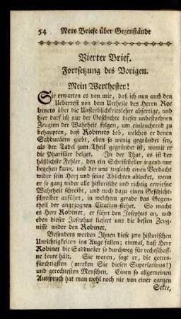 Vierter Brief. Fortsetzung des Vorigen