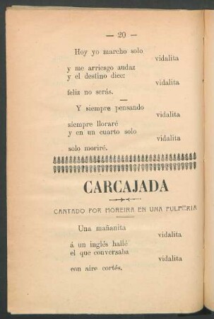 Carcajada : Cantado por Moreira en una pulpería