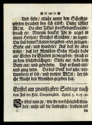 Epistel am zwantzigsten Sonntage nach dem Fest der Heil. Dreyeinigkeit.