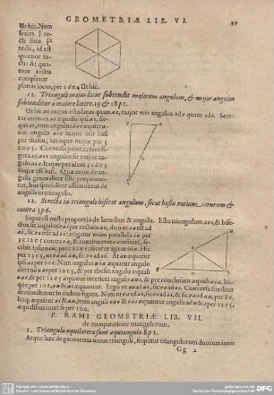 P. Rami Geometriae Lib. VII. de comparatione triangulorum.