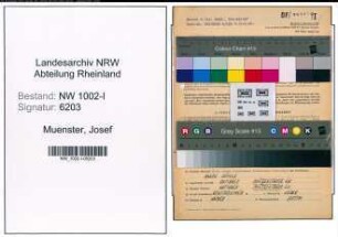 Entnazifizierung Josef Muenster, geb. 14.10.1892 (Werkmeister)