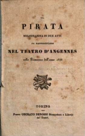 Il pirata : Melodramma in 2 atti