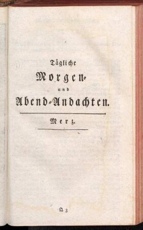 Tägliche Morgen- und Abend-Andachten. Merz