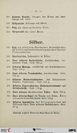 Silber (Nr. 225-246)
