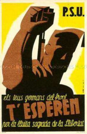 Republikanische Postkarte aus dem Spanischen Bürgerkrieg