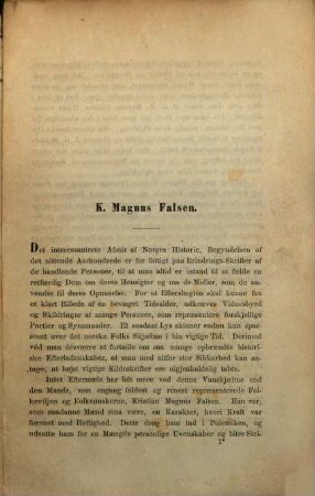 K. Magnus Falsen : et bidrag til Norges Konstitutions historie