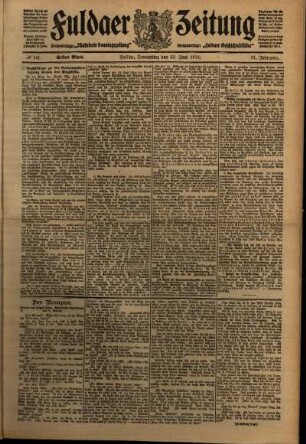 Erste Ausgabe vom Donnerstag, den 23. Juni 1910.