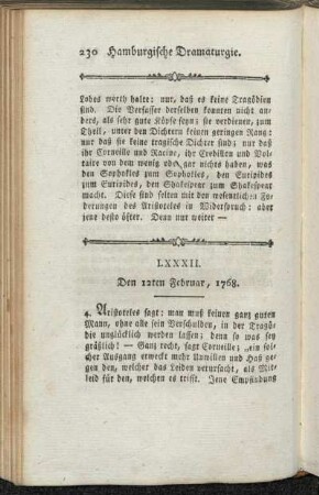 LXXXII. Den 12ten Februar, 1768