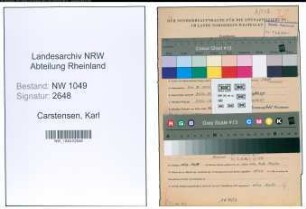 Entnazifizierung Karl Carstensen , geb. 24.08.1905 (Uhrmachermeister)