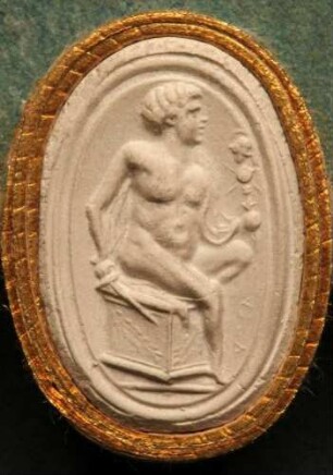 Diomedes hält sitzend das Palladion (Daktyliothek, Supplement)