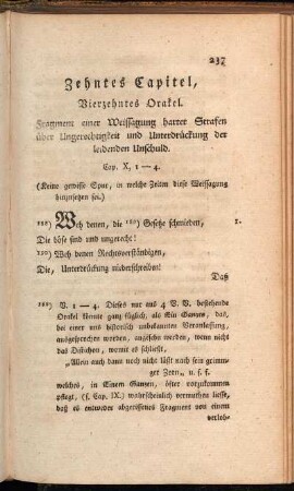 Zehntes Capitel, Vierzehntes Orakel