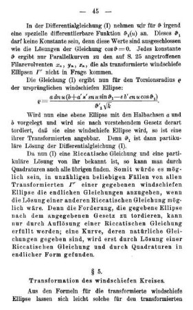 § 5. Transformation des windschiefen Kreises.
