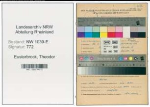Entnazifizierung Theodor Eusterbrock , geb. 26.01.1894 (Rektor)
