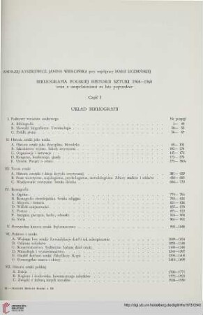 Bibliografia polskiej historii sztuki 1964-1968 wraz z uzupełnieniami za lata poprzednie: część I
