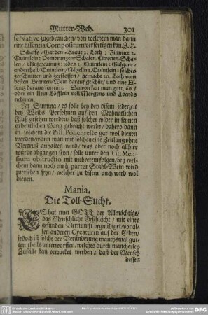 Mania. Die Toll-Sucht