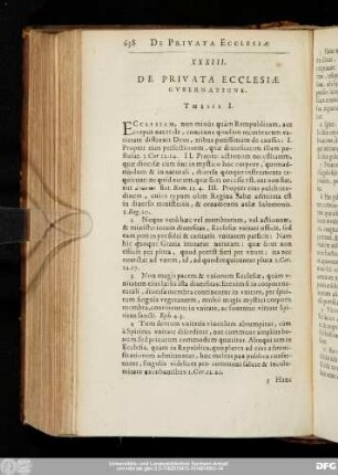 XXXIII. De Privata Eccelsiae Gubernatione.