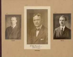 Bl. 40: Fotografien der Mathematiker Myron O. Tripp und Eliakim Hastings Moore sowie des Physikers Albert Betz, 1920 - 1922