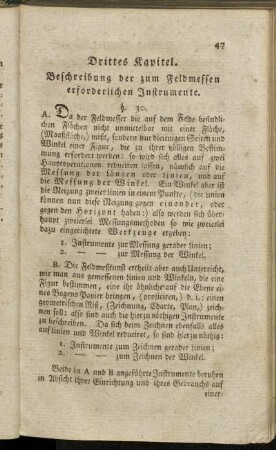 Drittes Kapitel. Beschreibung der zum Feldmessen erforderlichen Instrumente.