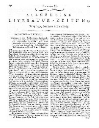 Voigt, Adaukt: Ueber den Geist der böhmischen Gesetze in den verschiedenen Zeitaltern : eine Preißschrift / von Adauct Voigt. Herausgegeben von der Böhmischen Gesellschaft der Wissenschaften. - Dresden : Walther, 1788