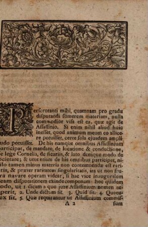 Disp. iur. inaug. de assassinio, vom Meuchelmorde