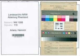 Entnazifizierung Heinrich Arians , geb. 12.05.1915 (Gaertnermeister)